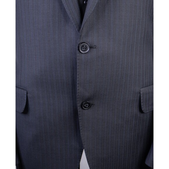 Peter Millar Suit Jacket Blazer Coat Gray Striped Sz 42L Two Button Wool Canada - Picture 3 of 14